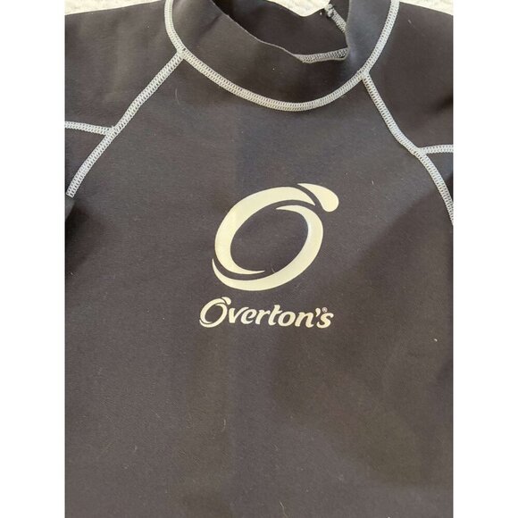 Overtons Ocean Tec Black Long Sleeve Rash Guard Neoprene Wetsuit Shirt L - Picture 2 of 5